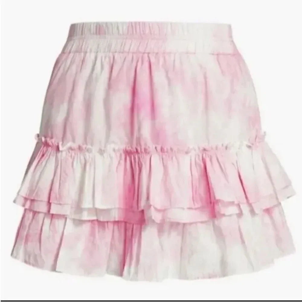 Generation Love Pink Tie-Dye Ruffle Mini Skirt, XS